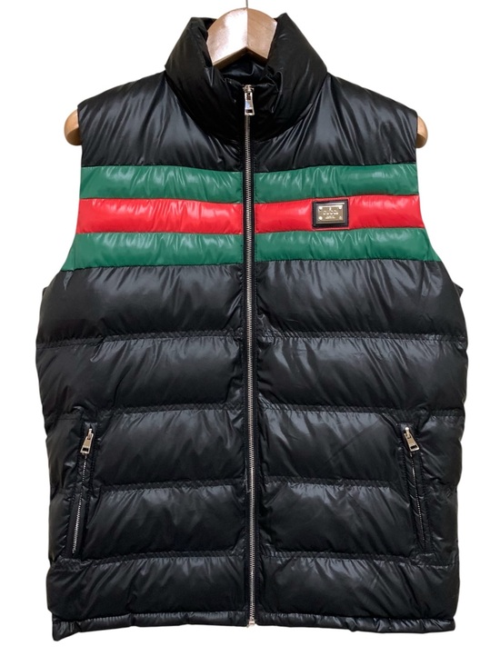 Other - Fashion Black Puffer Vest Green & Red Stripe Size XL Cozy Warm Outdoor